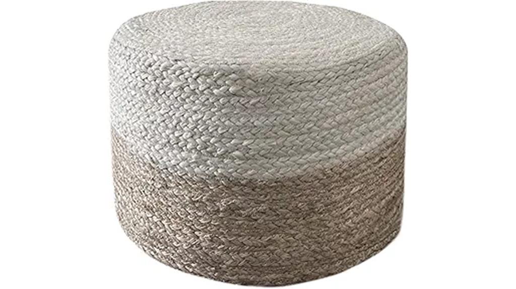 braided jute round ottoman