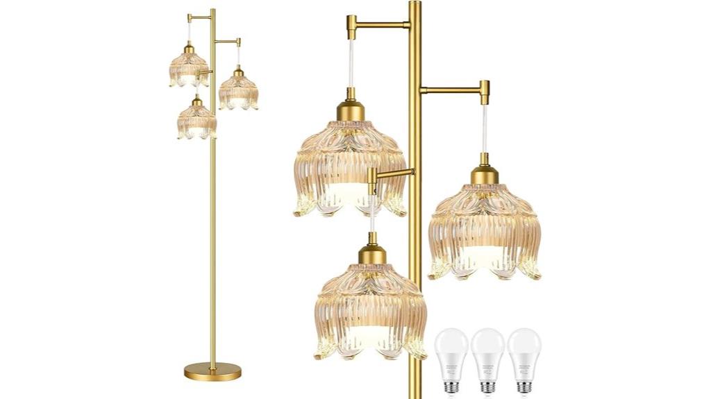 brass vintage glass shade