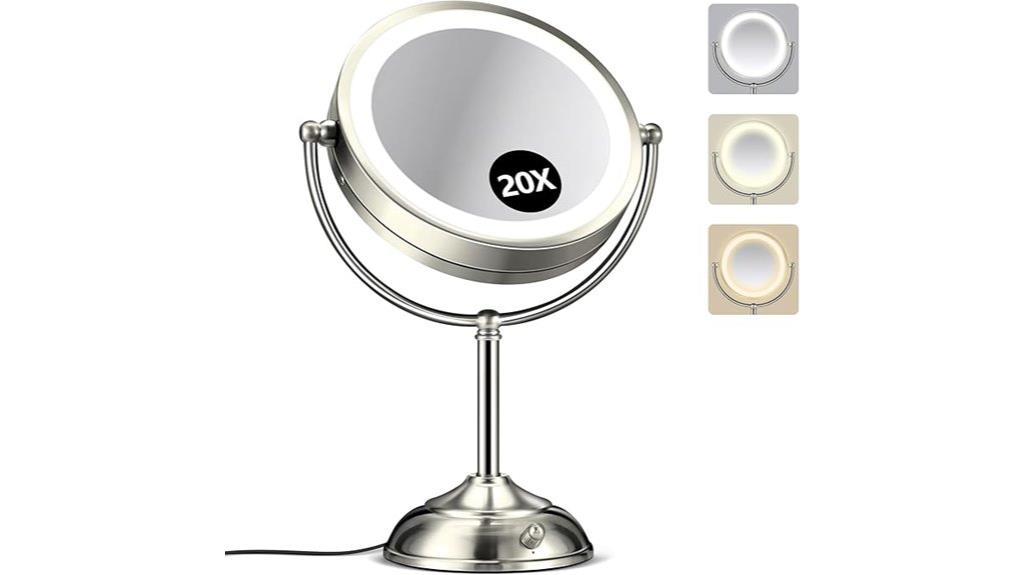 bright lighted makeup mirror