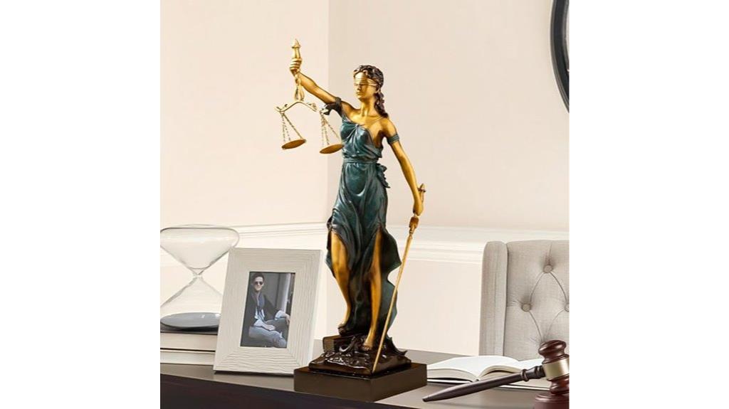 bronze justice lady sculpture