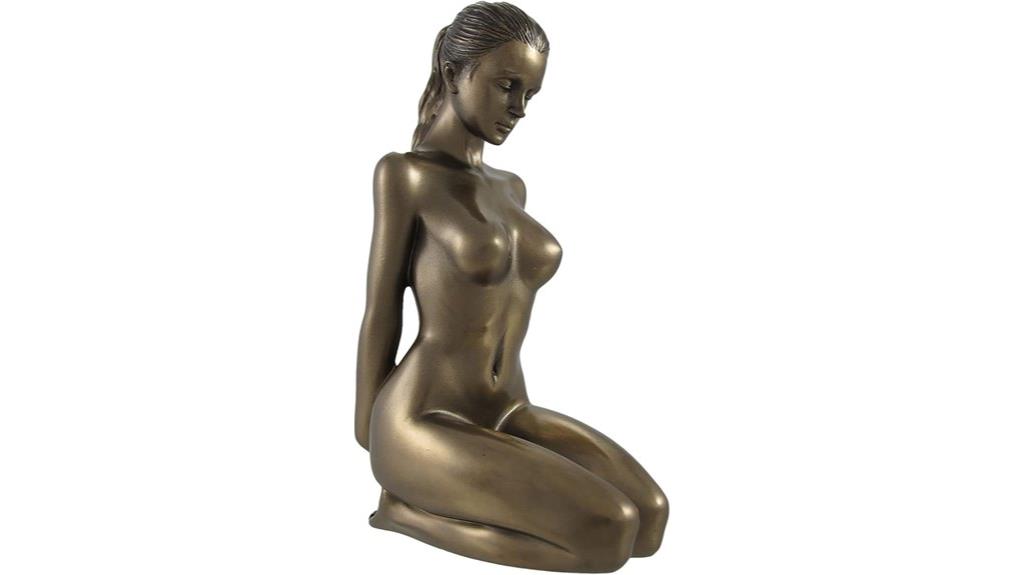 bronze nude kneeling statue