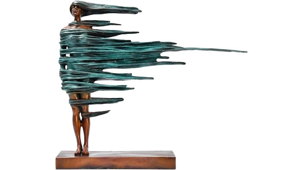 bronze woman wind sculpture
