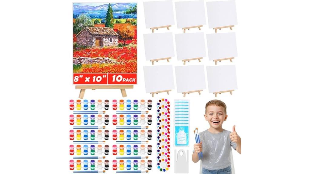 canvas and easel set