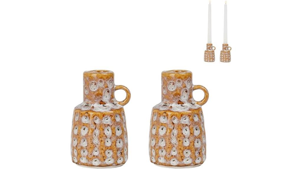 ceramic candle holder set