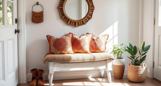 chic boho entryway seating
