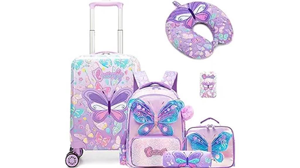 child s five piece suitcase set