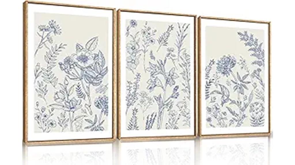 chinoiserie floral canvas set