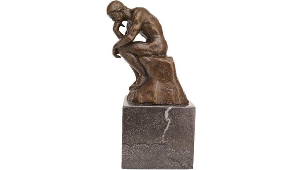 classical bronze thinker sculpture
