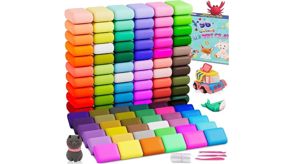 colorful air dry clay