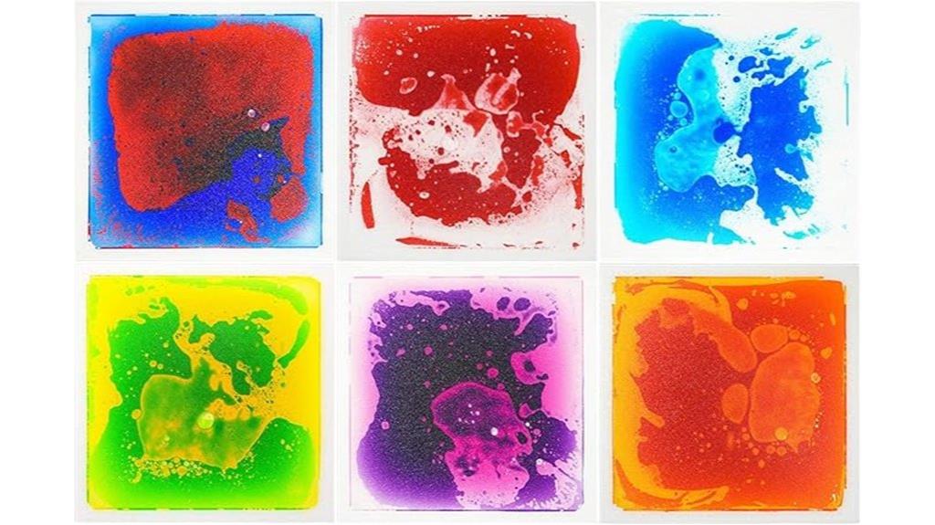 colorful liquid sensory tiles