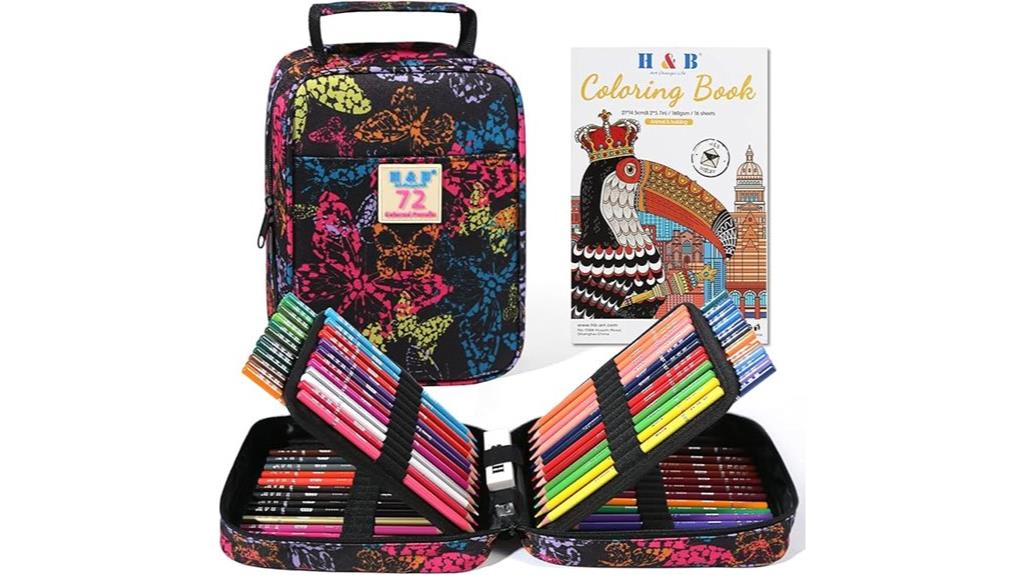 colorful pencil set includes accessories