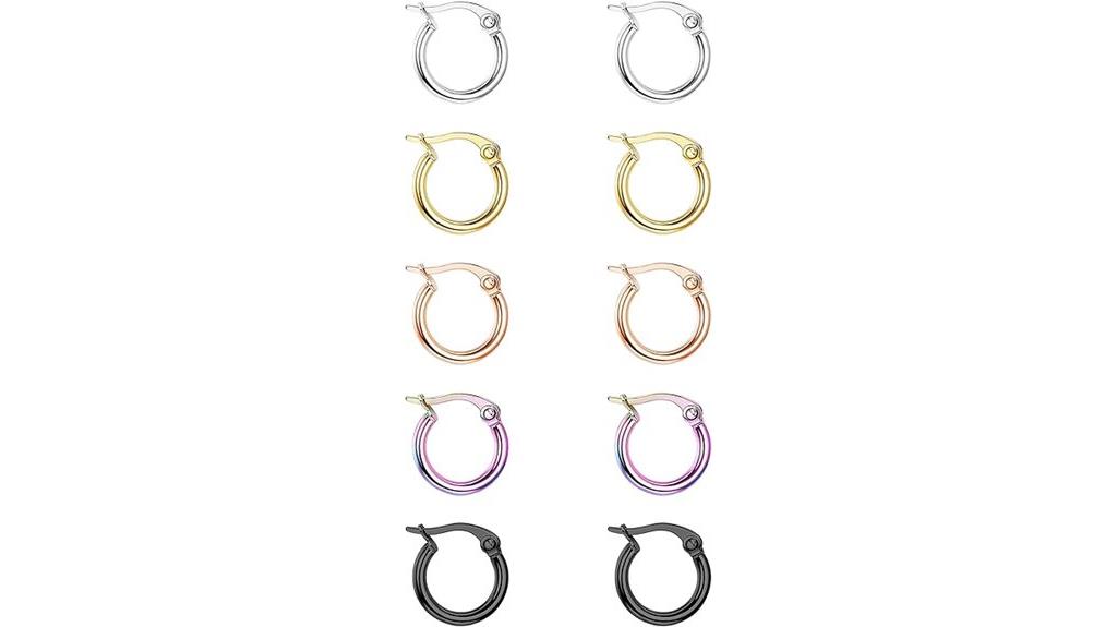 colorful steel hoop earrings