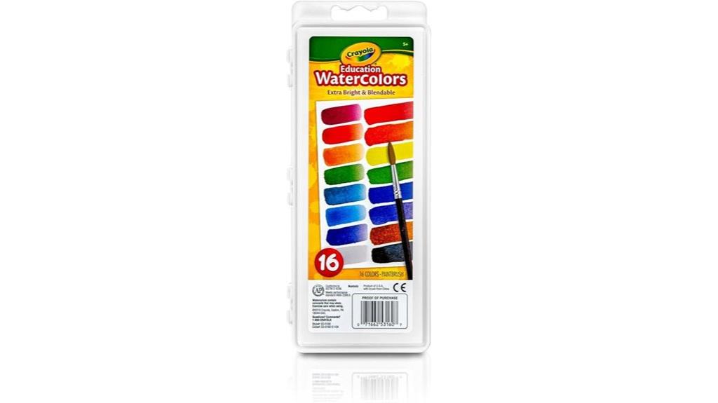 colorful watercolor paint set