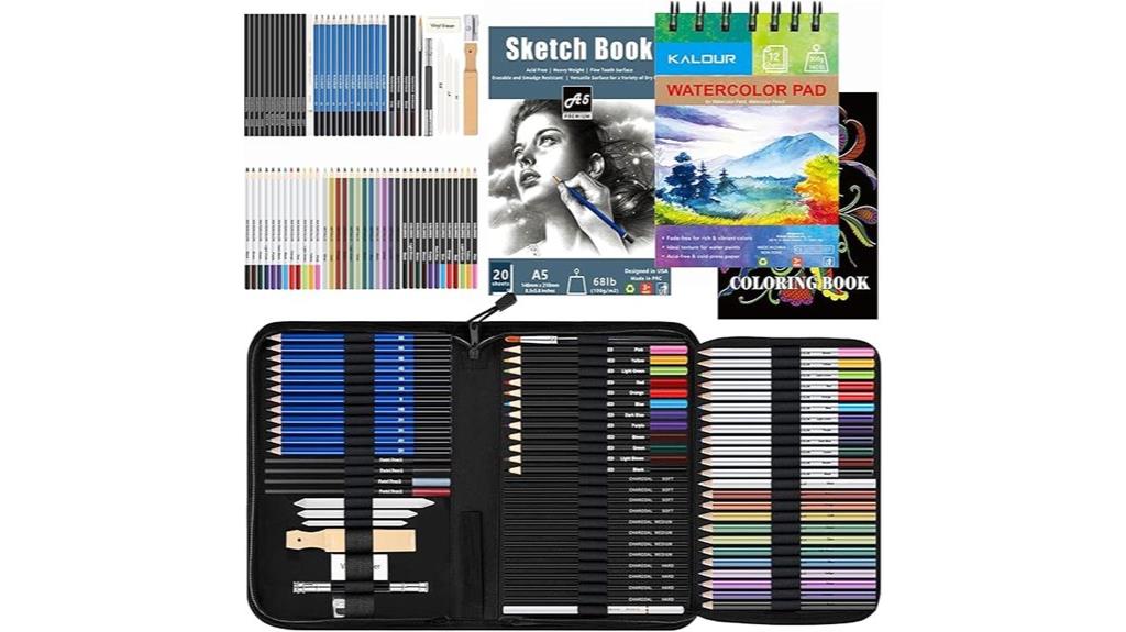comprehensive 76 piece art set