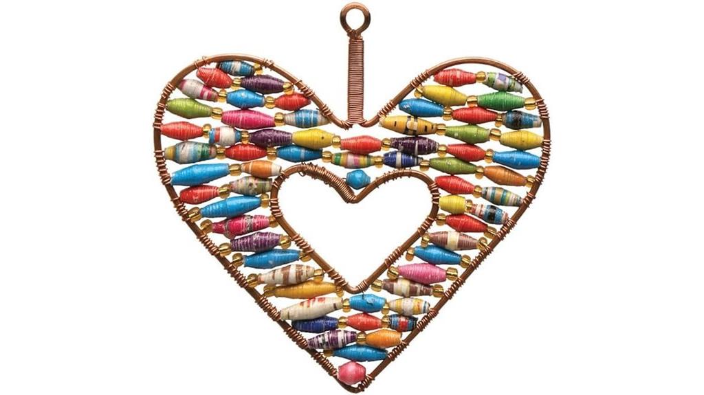 copper paper bead heart