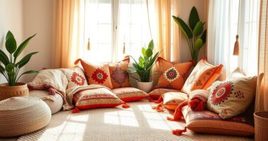 cozy boho floor cushions