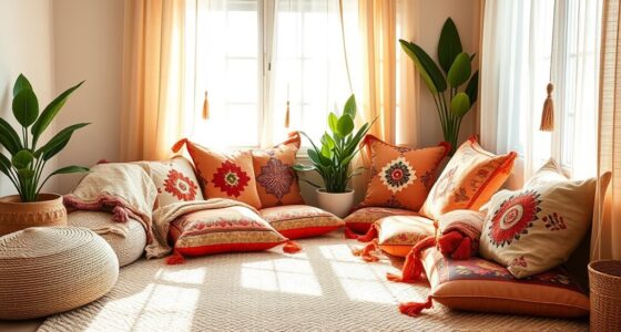 cozy boho floor cushions