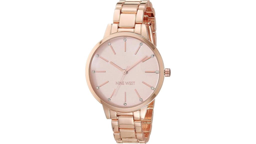 crystal accented bracelet watch