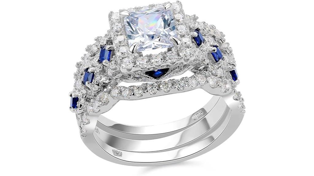 cz sterling silver rings