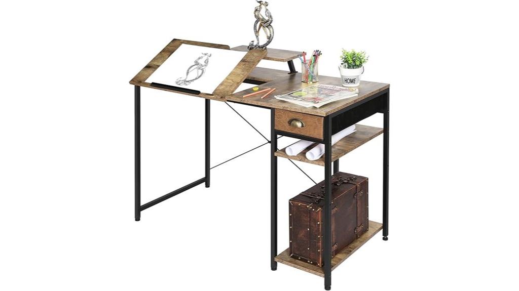 drafting table with storage