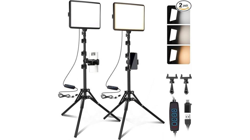 dual led video lighting kit