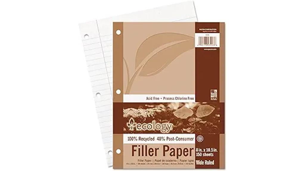 eco friendly wide ruled paper