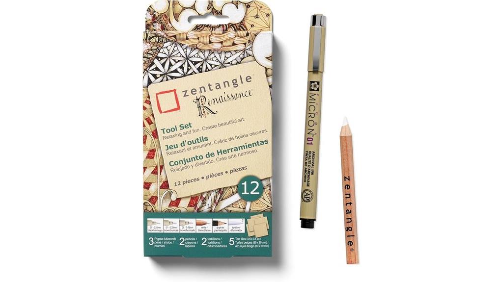 elegant 12 piece zentangle kit