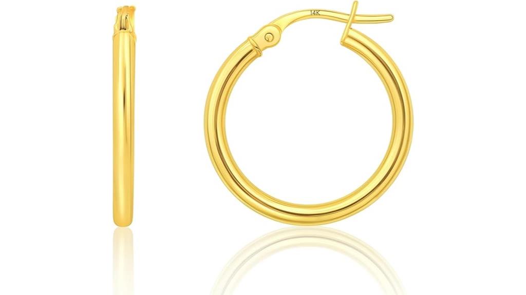 elegant 14k gold hoops