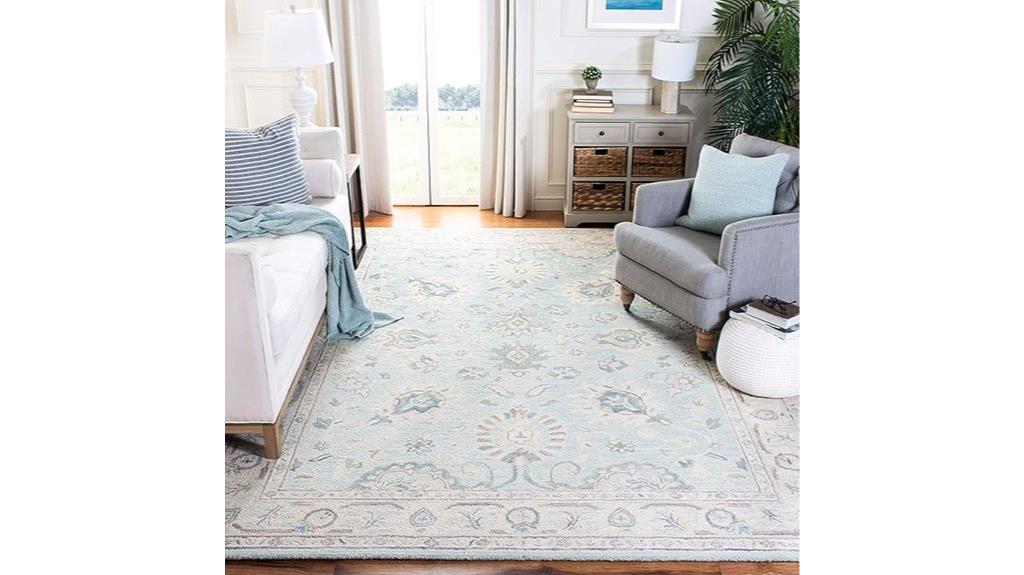 elegant floral wool rug