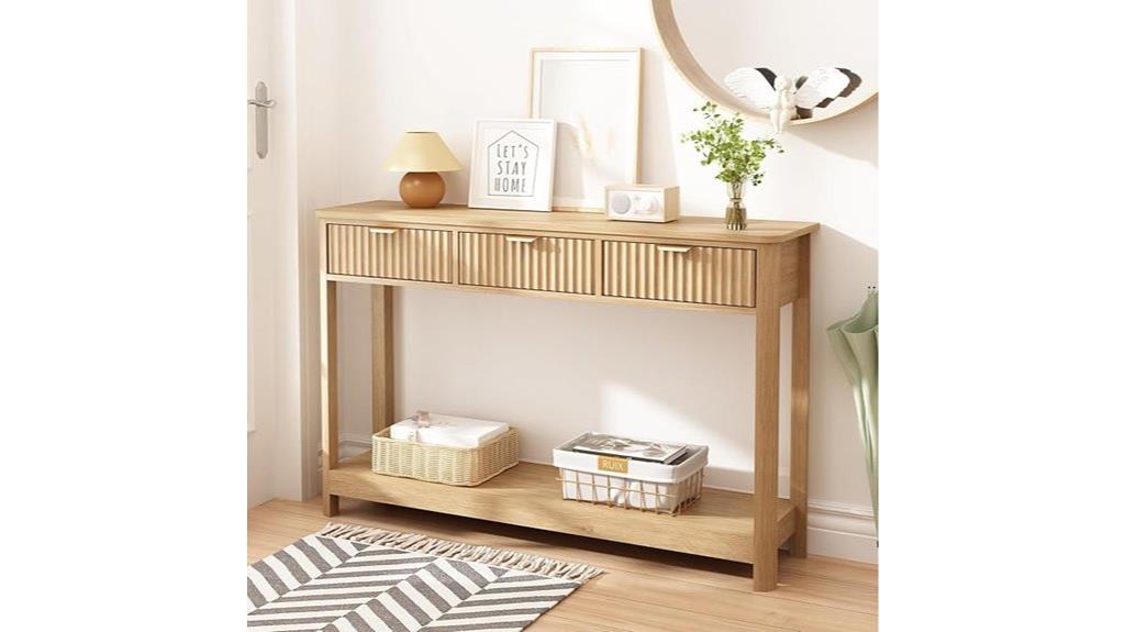 elegant fluted drawer console