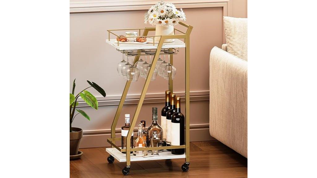 elegant gold bar cart