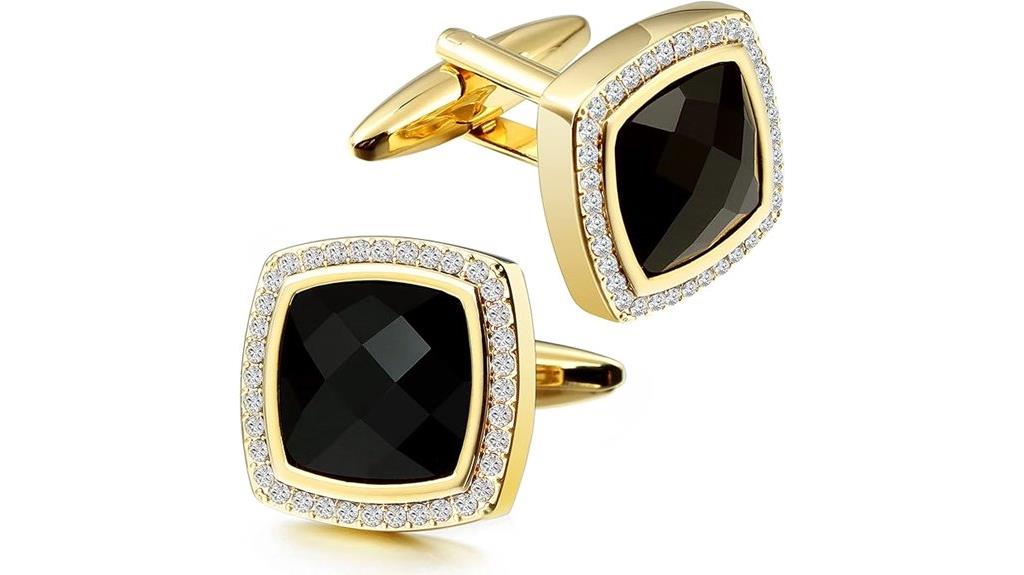 elegant gold diamond cufflinks