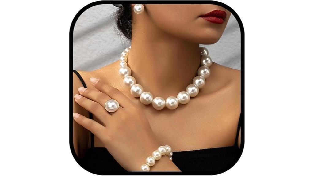 elegant pearl necklace earrings