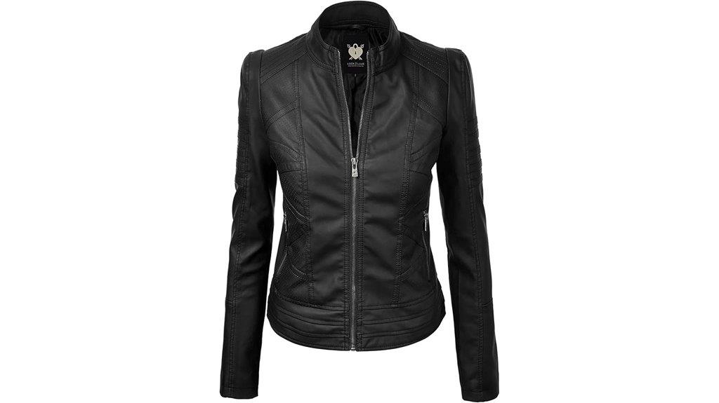 faux leather biker jacket