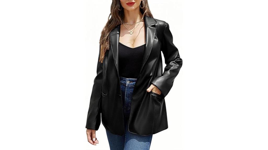 faux leather blazer jacket