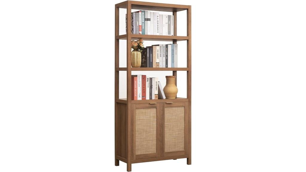 five tier rattan bookcase