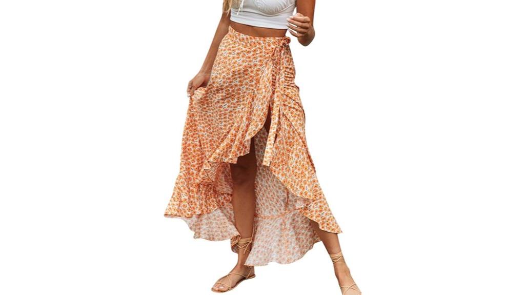 floral boho maxi skirt