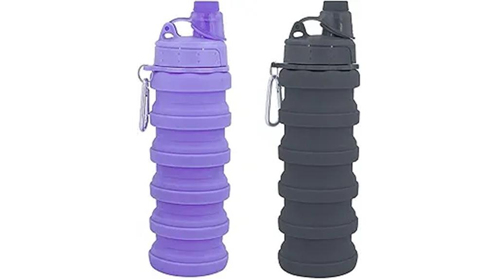 foldable silicone camping bottle