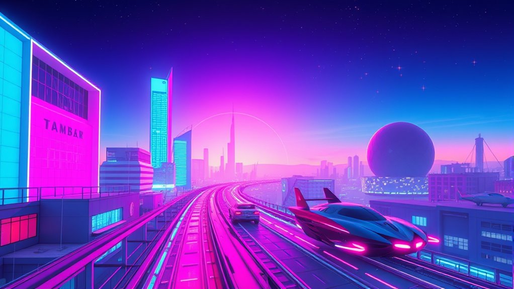 futuristic nostalgic digital art