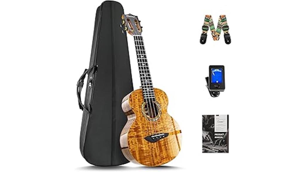 glossy curly acacia ukulele