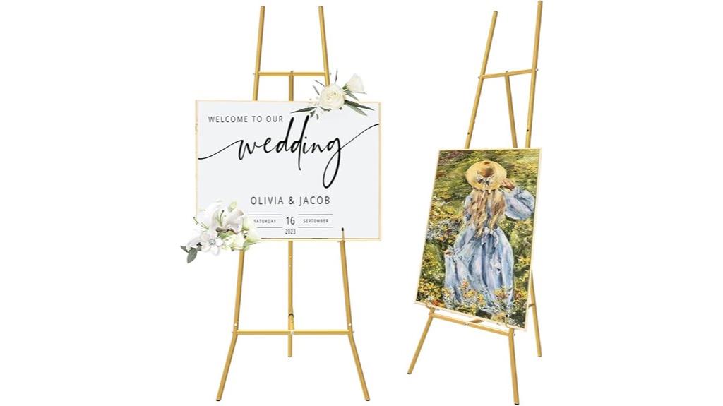 gold adjustable sign stand