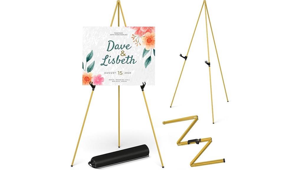 gold collapsible floor easel