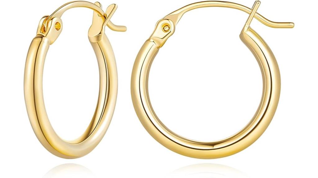 gold huggie hoop earrings