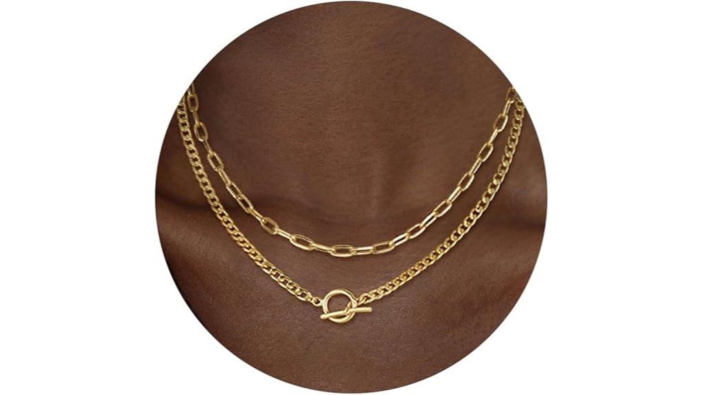 gold layered necklace