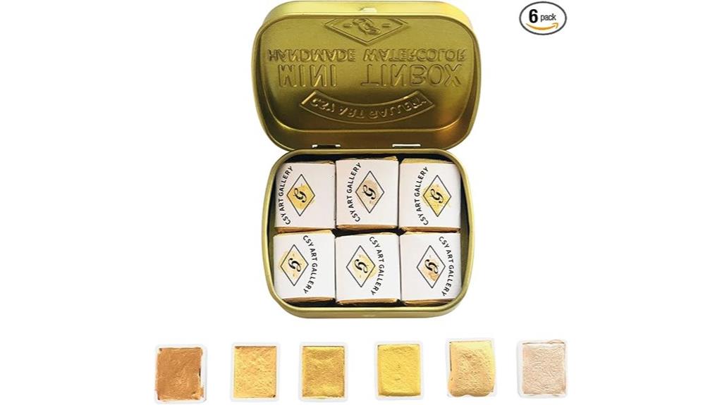gold shimmer watercolor set