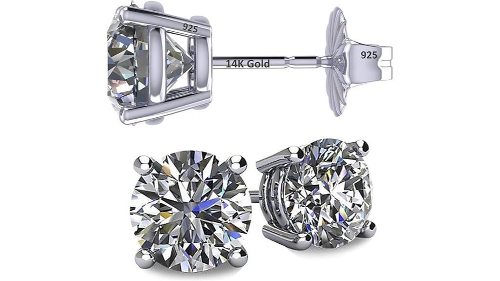 gold silver zirconia earrings