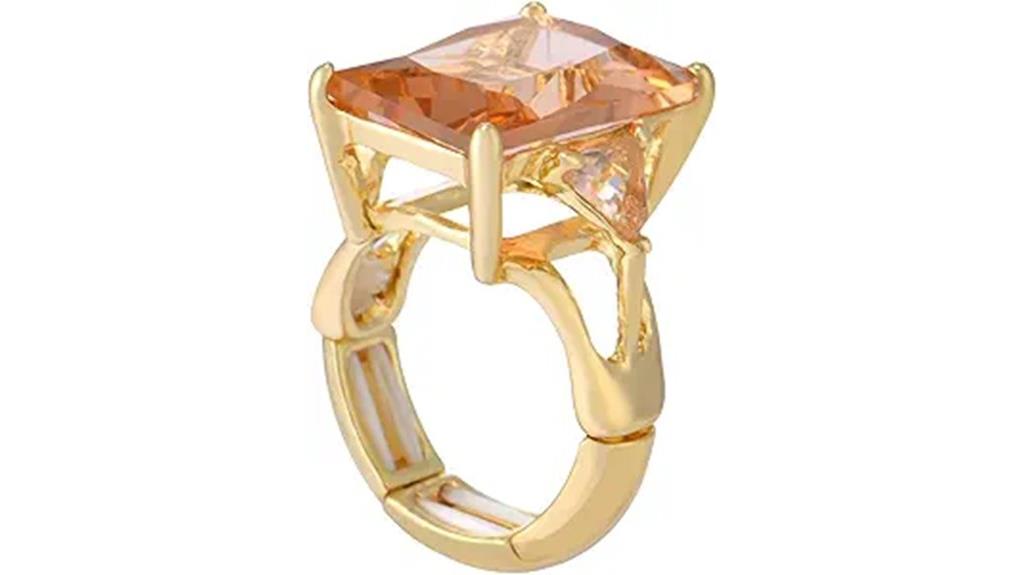 gold zirconia engagement ring