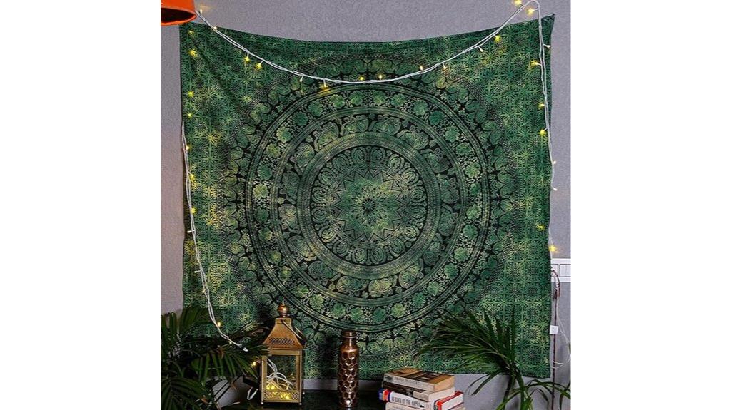 green boho wall tapestry