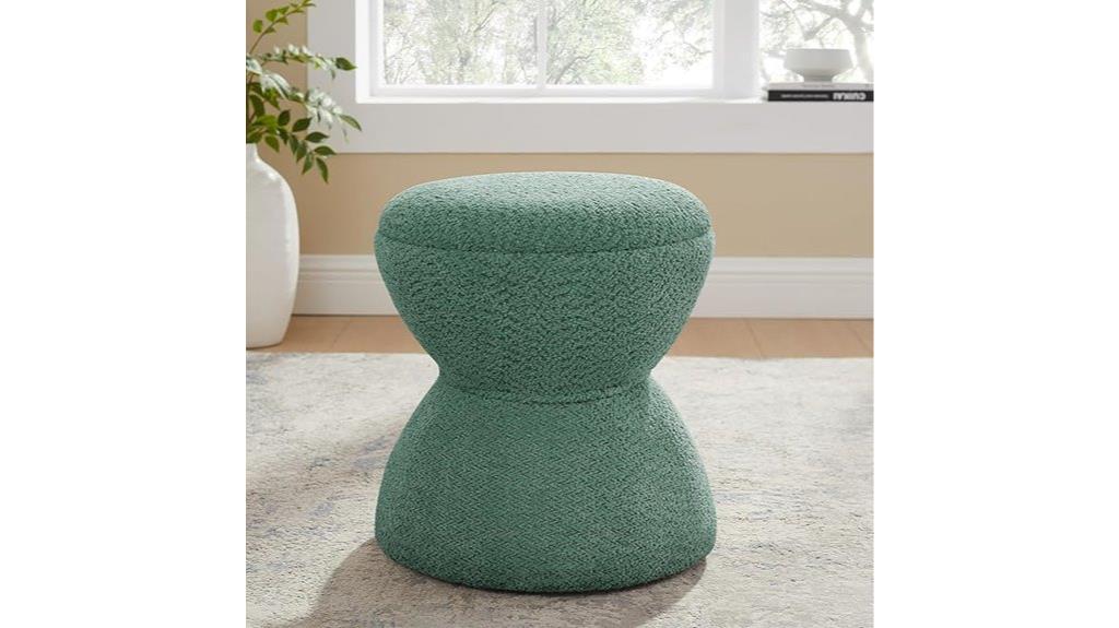 green wooden ottoman stool