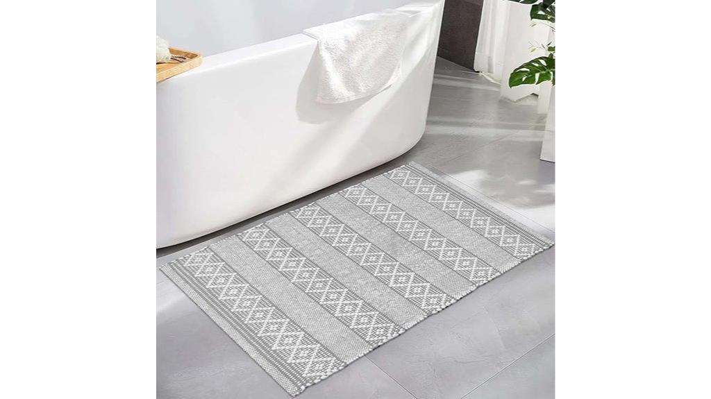 grey and white boho rug